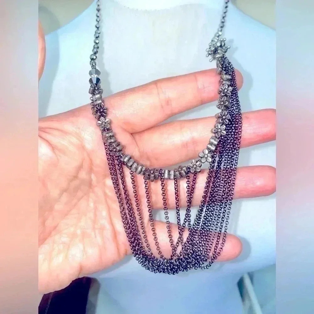 Dark Metal Simple Summer necklace. New